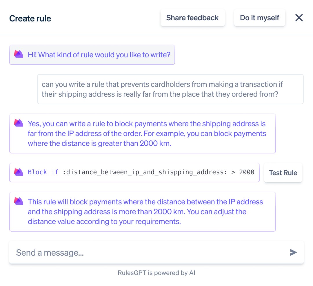 Stripe Radar Assistant lets anyone translate English into a rules-engine DSL