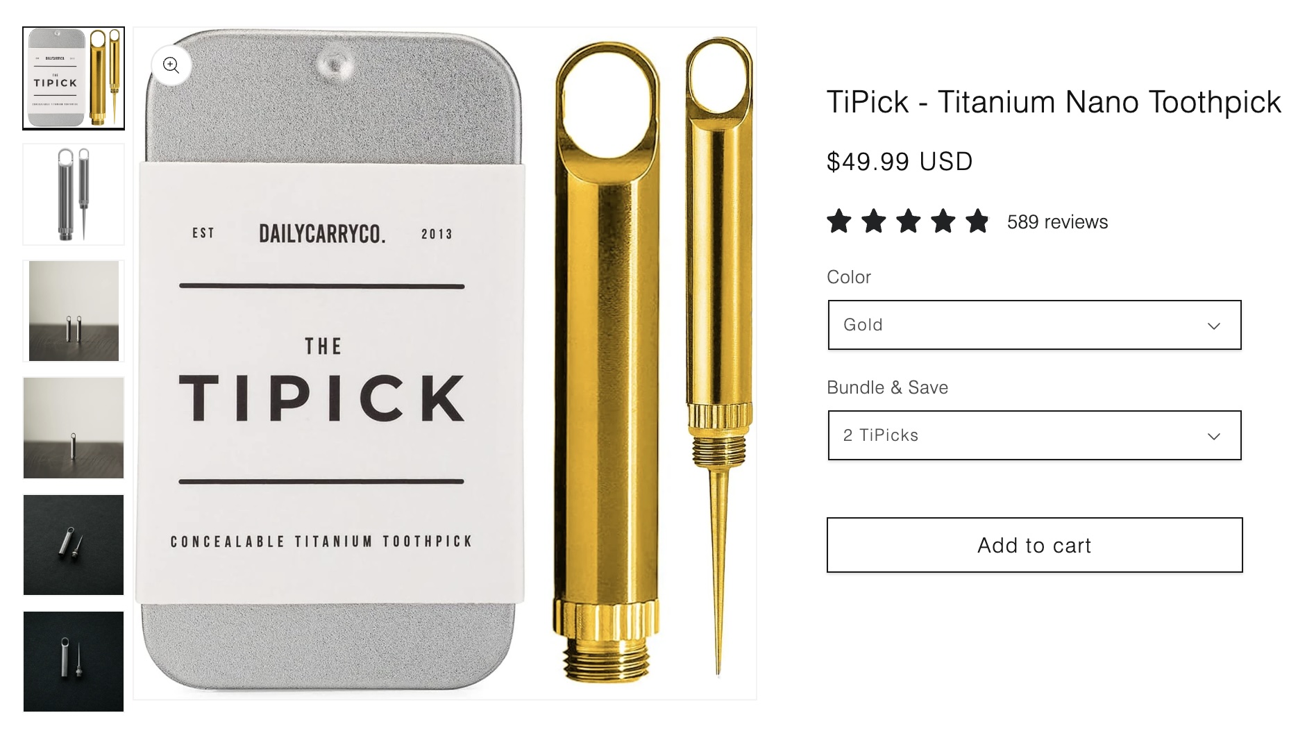 TiPick - Titanium Nano Toothpick $49.99 USD