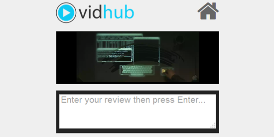Screenshot of VidHub, an app I made during a hackathon
