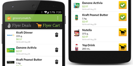 Screenshot of the Grocery Match app