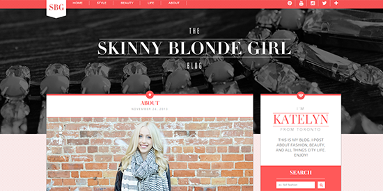 Screenshot of The Skinny Blonde Girl website